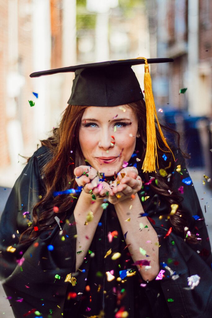 student at graduation ceremony