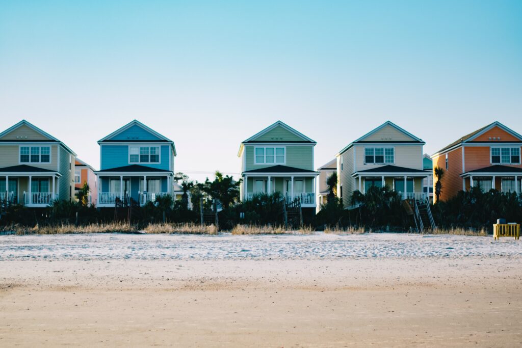 row of beach houses