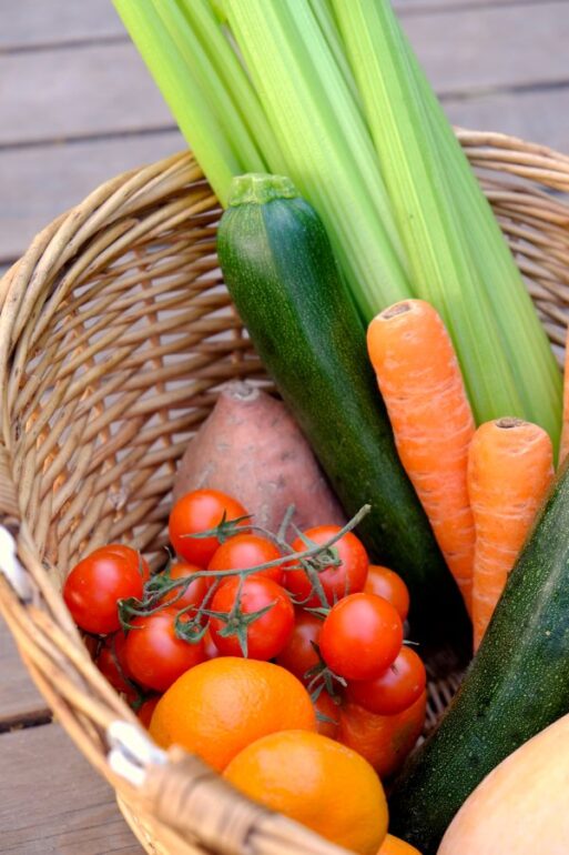 a basket of vegetables