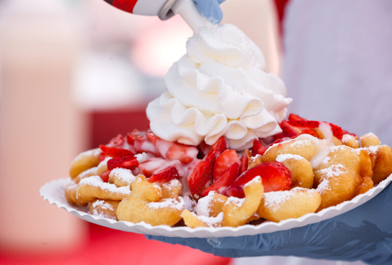 Funnel Cake with Whipped Cream
